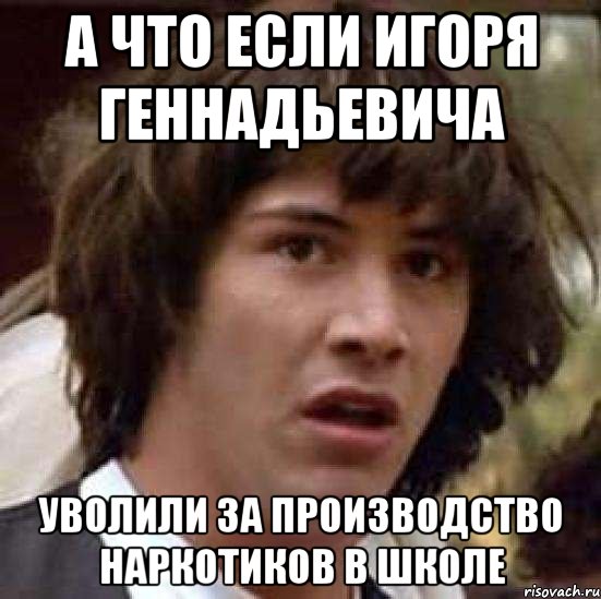 а что если игоря геннадьевича уволили за производство наркотиков в школе, Мем А что если (Киану Ривз)