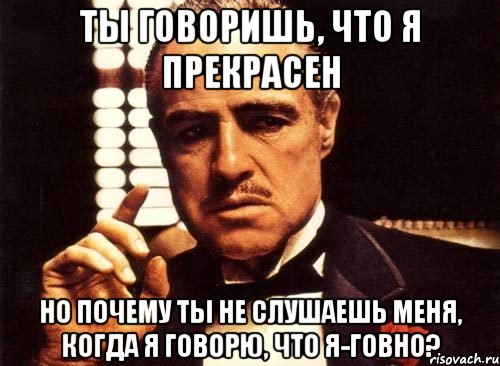 ты говоришь, что я прекрасен но почему ты не слушаешь меня, когда я говорю, что я-говно?, Мем крестный отец