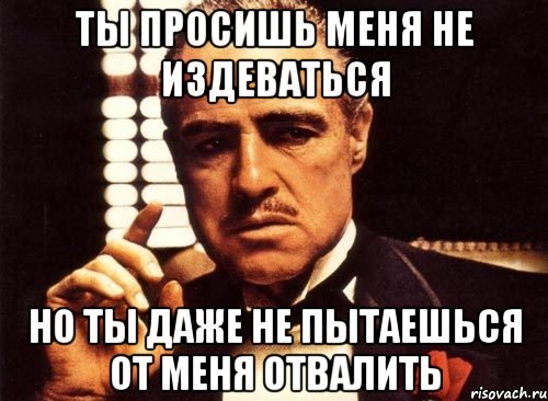 ты просишь меня не издеваться но ты даже не пытаешься от меня отвалить, Мем крестный отец