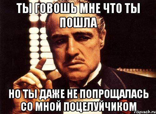 ты говошь мне что ты пошла но ты даже не попрощалась со мной поцелуйчиком, Мем крестный отец