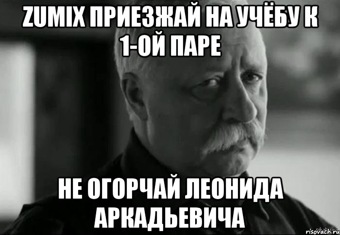 zumix приезжай на учёбу к 1-ой паре не огорчай леонида аркадьевича, Мем Не расстраивай Леонида Аркадьевича