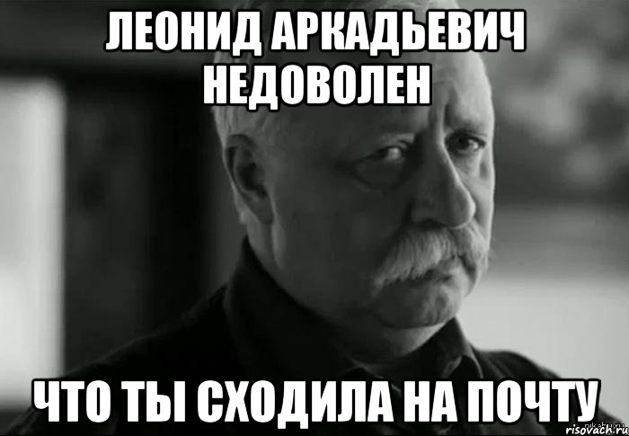 леонид аркадьевич недоволен что ты сходила на почту