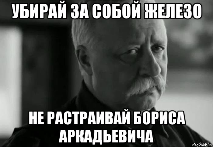 убирай за собой железо не растраивай бориса аркадьевича