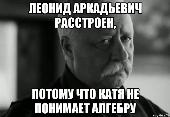 леонид аркадьевич расстроен, потому что катя не понимает алгебру, Мем Не расстраивай Леонида Аркадьевича