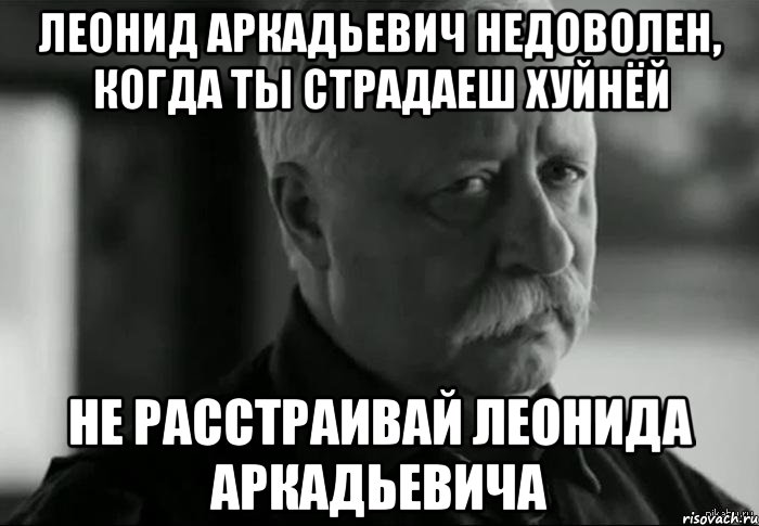 леонид аркадьевич недоволен, когда ты страдаеш хуйнёй не расстраивай леонида аркадьевича, Мем Не расстраивай Леонида Аркадьевича