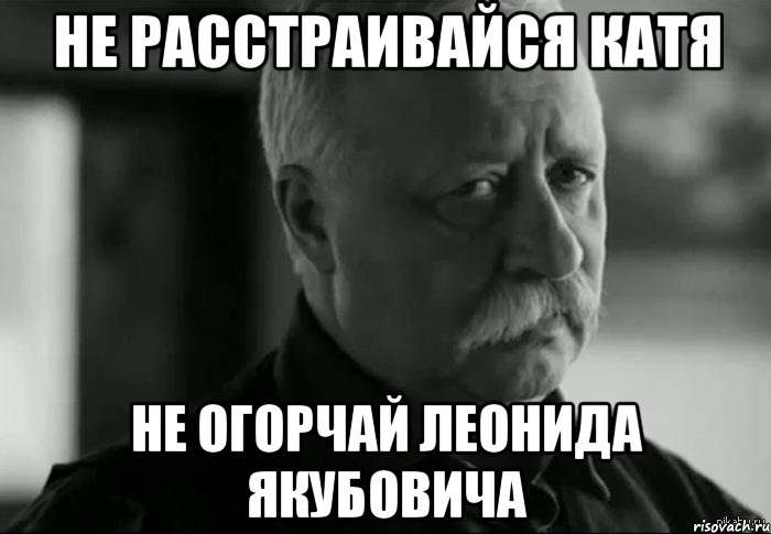 не расстраивайся катя не огорчай леонида якубовича, Мем Не расстраивай Леонида Аркадьевича