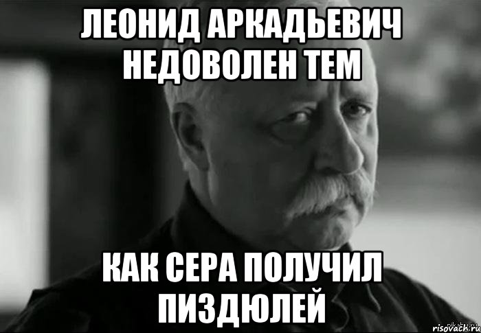 леонид аркадьевич недоволен тем как сера получил пиздюлей, Мем Не расстраивай Леонида Аркадьевича