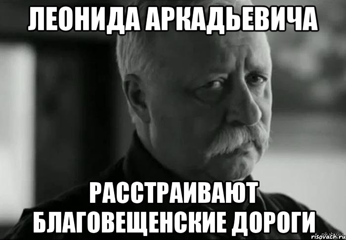 леонида аркадьевича расстраивают благовещенские дороги, Мем Не расстраивай Леонида Аркадьевича