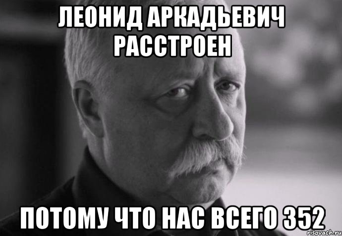 леонид аркадьевич расстроен потому что нас всего 352, Мем Не расстраивай Леонида Аркадьевича