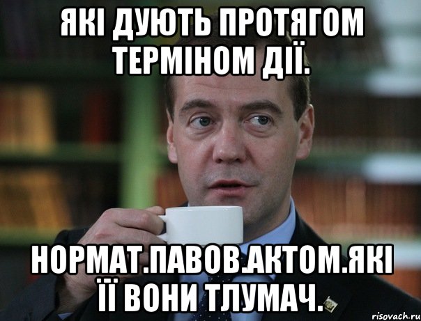 які дують протягом терміном дії. нормат.павов.актом.які її вони тлумач., Мем Медведев спок бро