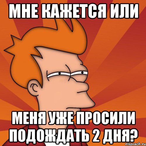 мне кажется или меня уже просили подождать 2 дня?, Мем Мне кажется или (Фрай Футурама)