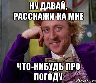 ну давай, расскажи-ка мне что-нибудь про погоду, Мем мое лицо