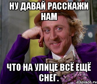 ну давай расскажи нам что на улице всё ещё снег., Мем мое лицо