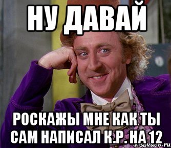 ну давай роскажы мне как ты сам написал к.р. на 12, Мем мое лицо