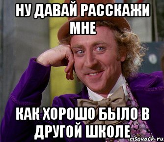 ну давай расскажи мне как хорошо было в другой школе, Мем мое лицо