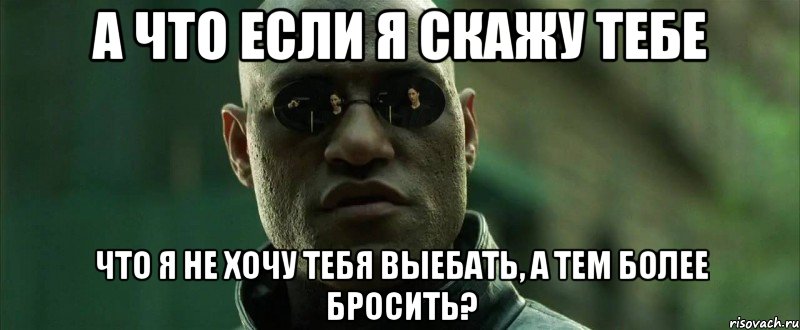 а что если я скажу тебе что я не хочу тебя выебать, а тем более бросить?