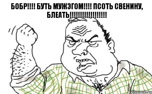 БОБР!!! БУТЬ МУЖЭГОМ!!! ПСОТЬ СВЕНИНУ, БЛЕАТЬ!!!, Комикс Мужик блеать