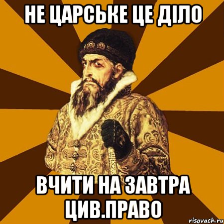 не царське це діло вчити на завтра цив.право, Мем Не царское это дело