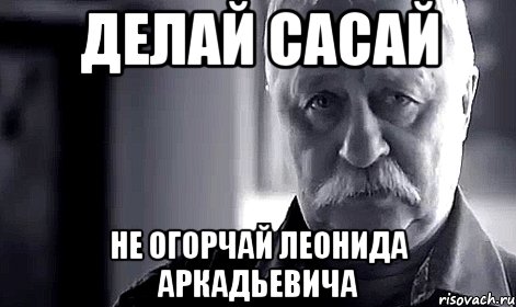 делай сасай не огорчай леонида аркадьевича, Мем Не огорчай Леонида Аркадьевича