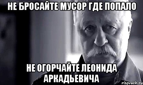 не бросайте мусор где попало не огорчайте леонида аркадьевича, Мем Не огорчай Леонида Аркадьевича