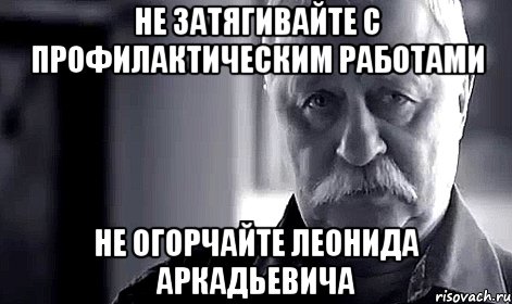 не затягивайте с профилактическим работами не огорчайте леонида аркадьевича, Мем Не огорчай Леонида Аркадьевича