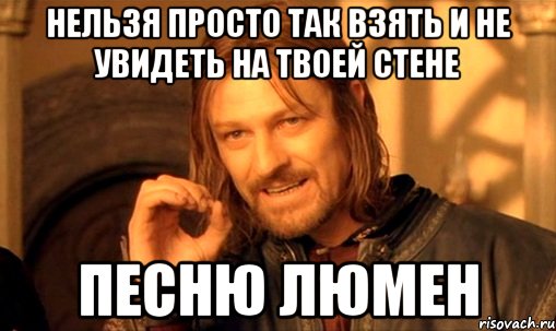 нельзя просто так взять и не увидеть на твоей стене песню люмен, Мем Нельзя просто так взять и (Боромир мем)