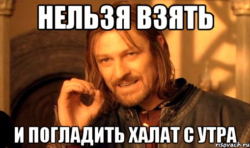 нельзя взять и погладить халат с утра, Мем Нельзя просто так взять и (Боромир мем)