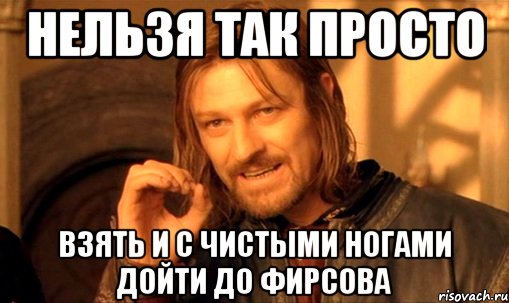 нельзя так просто взять и с чистыми ногами дойти до фирсова, Мем Нельзя просто так взять и (Боромир мем)