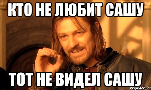 кто не любит сашу тот не видел сашу, Мем Нельзя просто так взять и (Боромир мем)