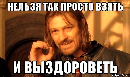 нельзя так просто взять и выздороветь, Мем Нельзя просто так взять и (Боромир мем)