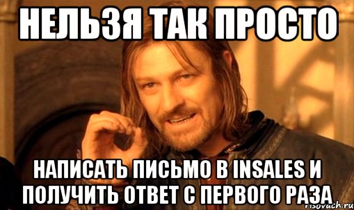 нельзя так просто написать письмо в insales и получить ответ с первого раза, Мем Нельзя просто так взять и (Боромир мем)