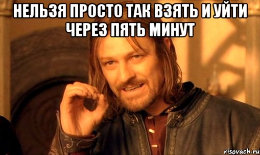 нельзя просто так взять и уйти через пять минут , Мем Нельзя просто так взять и (Боромир мем)