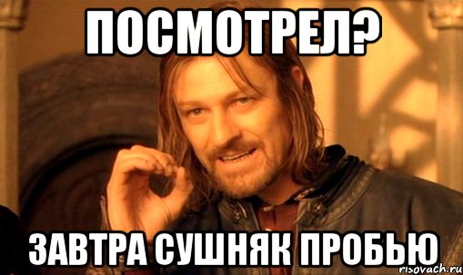 посмотрел? завтра сушняк пробью, Мем Нельзя просто так взять и (Боромир мем)