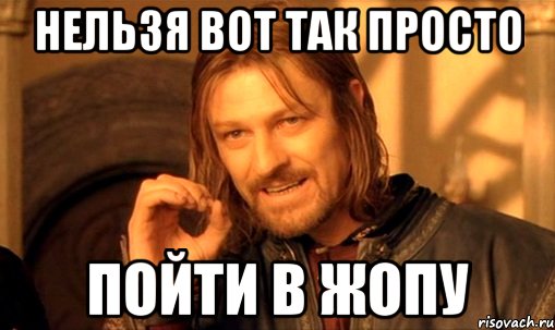 нельзя вот так просто пойти в жопу, Мем Нельзя просто так взять и (Боромир мем)