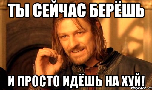 ты сейчас берёшь и просто идёшь на хуй!, Мем Нельзя просто так взять и (Боромир мем)