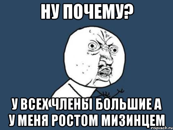 ну почему? у всех члены большие а у меня ростом мизинцем, Мем Ну почему