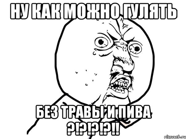 ну как можно гулять без травы и пива ?!?!?!?!!, Мем Ну почему (белый фон)