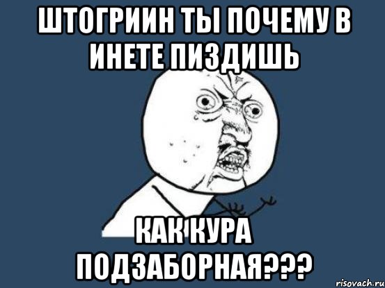 штогриин ты почему в инете пиздишь как кура подзаборная???, Мем Ну почему