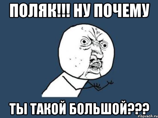 поляк!!! ну почему ты такой большой???, Мем Ну почему