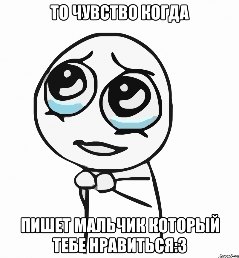 то чувство когда пишет мальчик который тебе нравиться:3, Мем  ну пожалуйста (please)