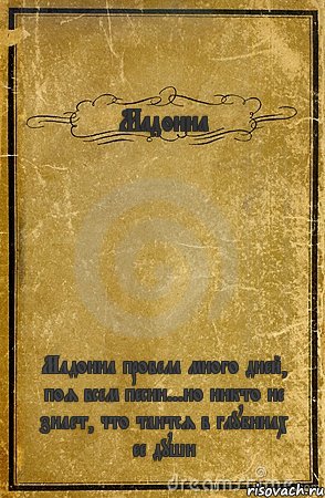 Мадонна Мадонна провела много дней, поя всем песни...но никто не знает, что таится в глубинах ее души, Комикс обложка книги