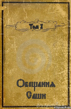 Том 1 Обещания Саши, Комикс обложка книги