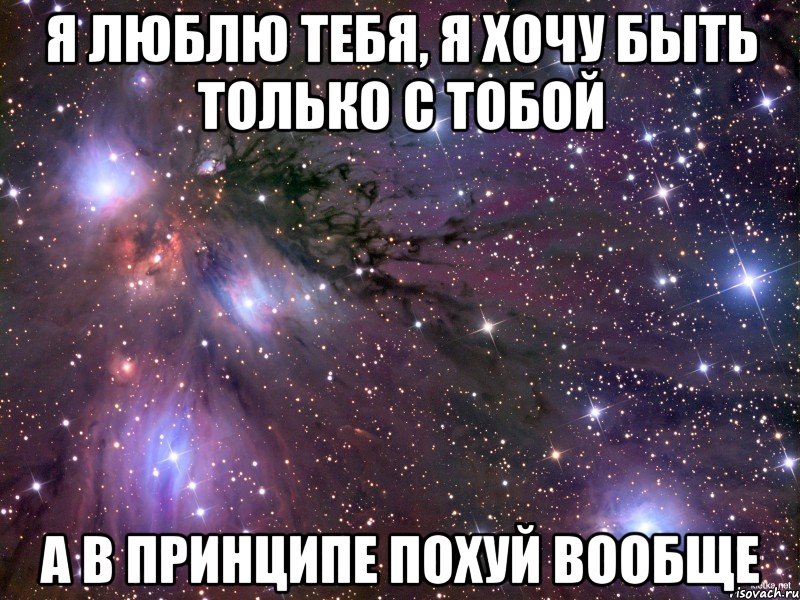 я люблю тебя, я хочу быть только с тобой а в принципе похуй вообще, Мем Космос