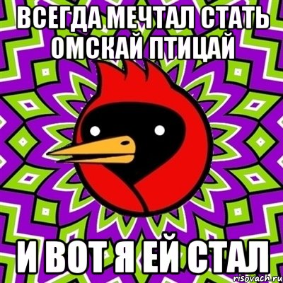 всегда мечтал стать омскай птицай и вот я ей стал, Мем Омская птица