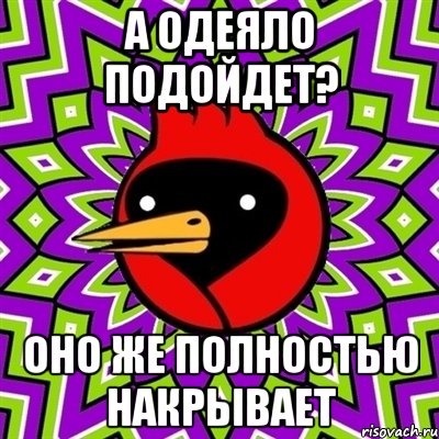 а одеяло подойдет? оно же полностью накрывает, Мем Омская птица