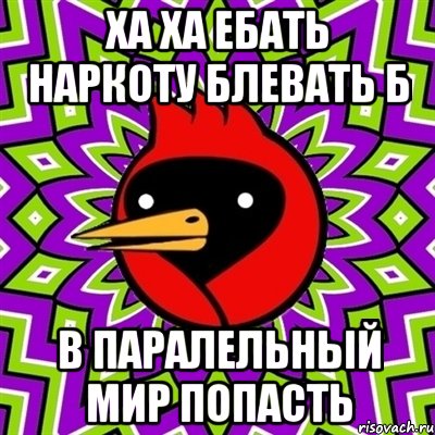 ха ха ебать наркоту блевать б в паралельный мир попасть, Мем Омская птица