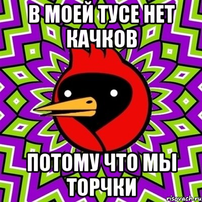 в моей тусе нет качков потому что мы торчки, Мем Омская птица