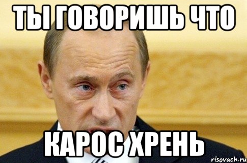 ты говоришь что карос хрень, Мем путин