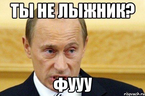 ты не лыжник? фууу, Мем путин