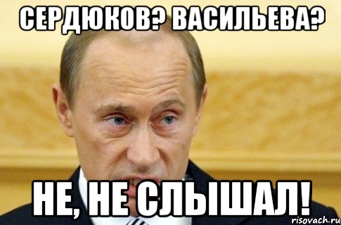 сердюков? васильева? не, не слышал!, Мем путин